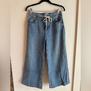 PAIGE Blue Ankle Cropped Jeans with Relaxed Fit